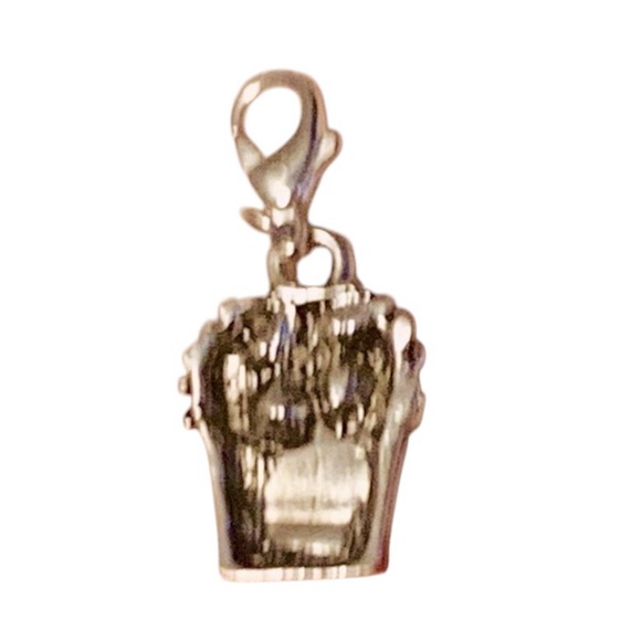 Popcorn Red & White Striped w/Lobster clasp Zipper pull, purse, & shoe charm - Picture 2 of 2